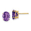 14k 9x7mm Oval Amethyst Earrings