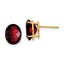 14k 10x8mm Oval Garnet Checker Earrings