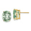 14k 12x10 Oval Checker-Cut Green Quartz Earrings