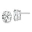14k White Gold Cubic Zirconia Oval Stud Earrings