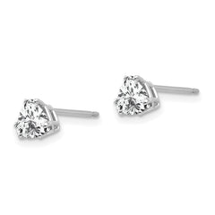 14k White Gold Cubic Zirconia Trillion Stud Earrings