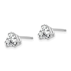 14k White Gold 6mm Trillion Cubic Zirconia Earrings