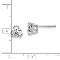 14k White Gold 6mm Trillion Cubic Zirconia Earrings