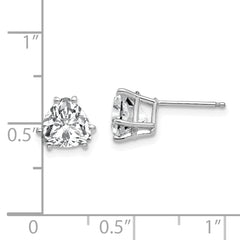14k White Gold Cubic Zirconia Trillion Stud Earrings