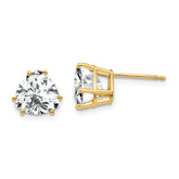 14k 8mm Trillion Cubic Zirconia Earrings