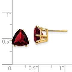 14k 8mm Garnet Post Earrings