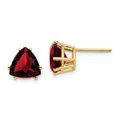 14k 8mm Garnet Post Earrings