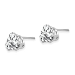 14k White Gold 8mm Trillion Cubic Zirconia Earrings