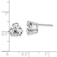 14k White Gold 8mm Trillion Cubic Zirconia Earrings