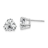 14k White Gold 8mm Trillion Cubic Zirconia Earrings
