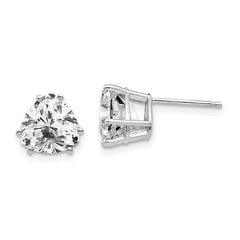 14k White Gold 8mm Trillion Cubic Zirconia Earrings