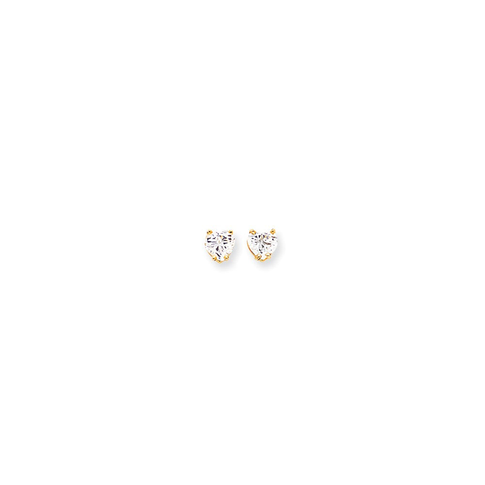 14k 6mm Heart Earring Mountings