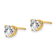 14k 6mm Heart Cubic Zirconia Earrings