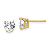 14k 6mm Heart Cubic Zirconia Earrings