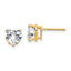 14k 7mm Heart Cubic Zirconia Earrings