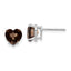 14kw 7mm Heart Checker-Cut Smoky Quartz Earrings