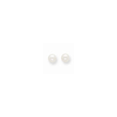 14k 3-4mm White Round Freshwater Cultured Pearl Stud Post Earrings