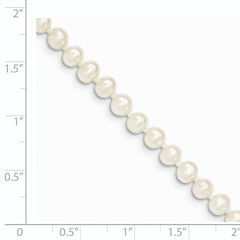 14k 4-5mm White Near Round Freshwater Cultured Pearl Bracelet