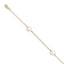 14K 7-8mm White Near Round Freshwater Cultured Pearl 3-station Bracelet