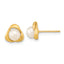 14k 5-6mm White Button Freshwater Cultured Pearl Post Earrings