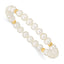14K Madi K 4-5mm White Egg Shape FWC Pearl & Beads Stretch Bracelet
