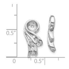 14k White Gold A Diamond earring jacket