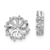14K White Gold A Diamond earring jacket