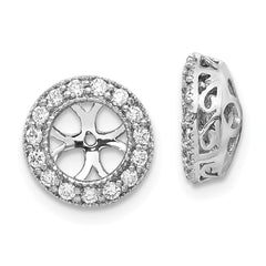 14K White Gold Diamond Earring Jacket Mountings
