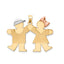 14K Tri-Color Large Boy on Left & Girl on Right Engravable Charm