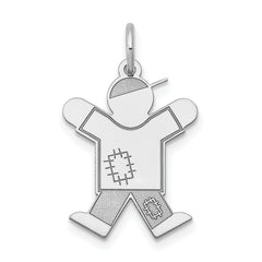 14K White Gold Kid Charm