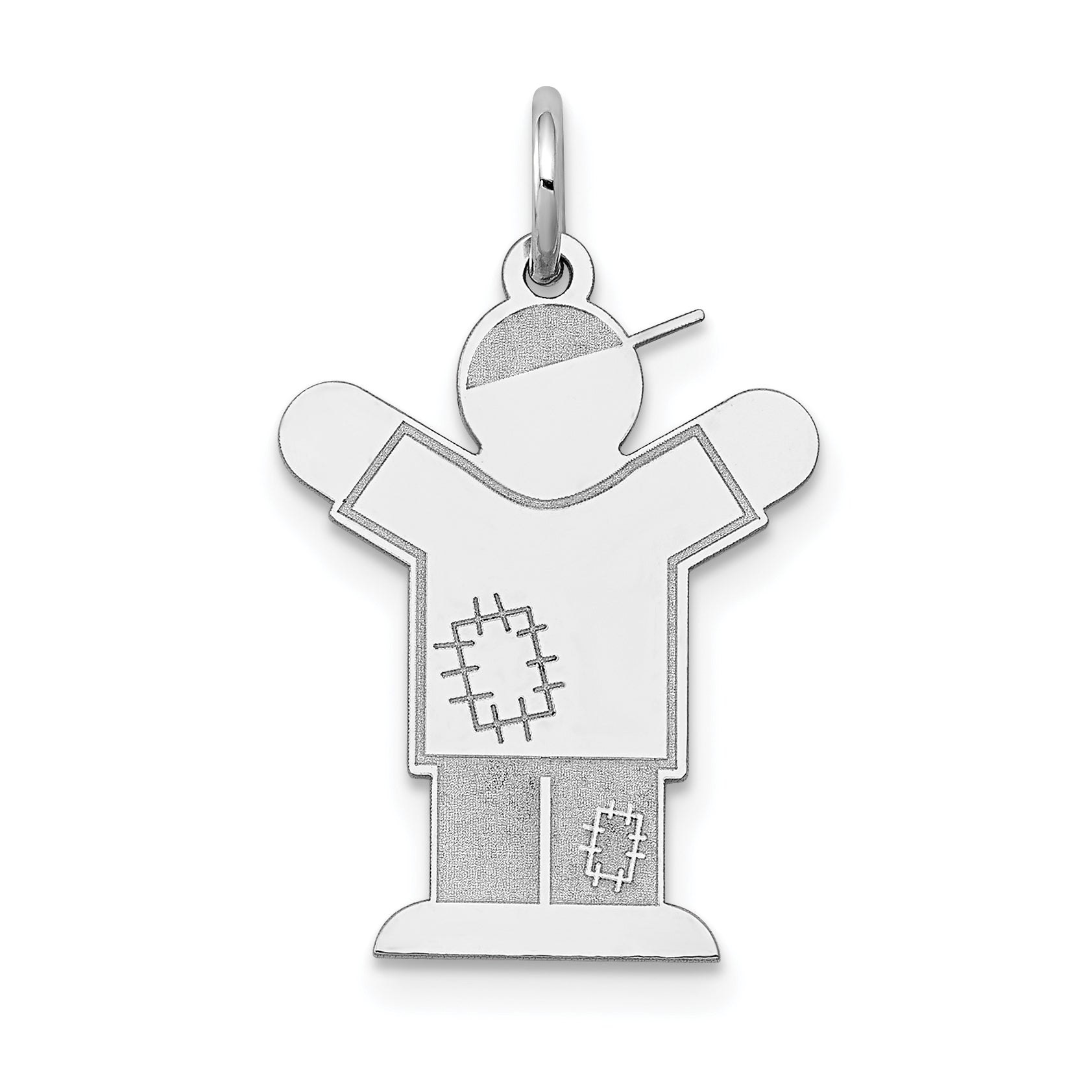 14K White Gold Kid Charm