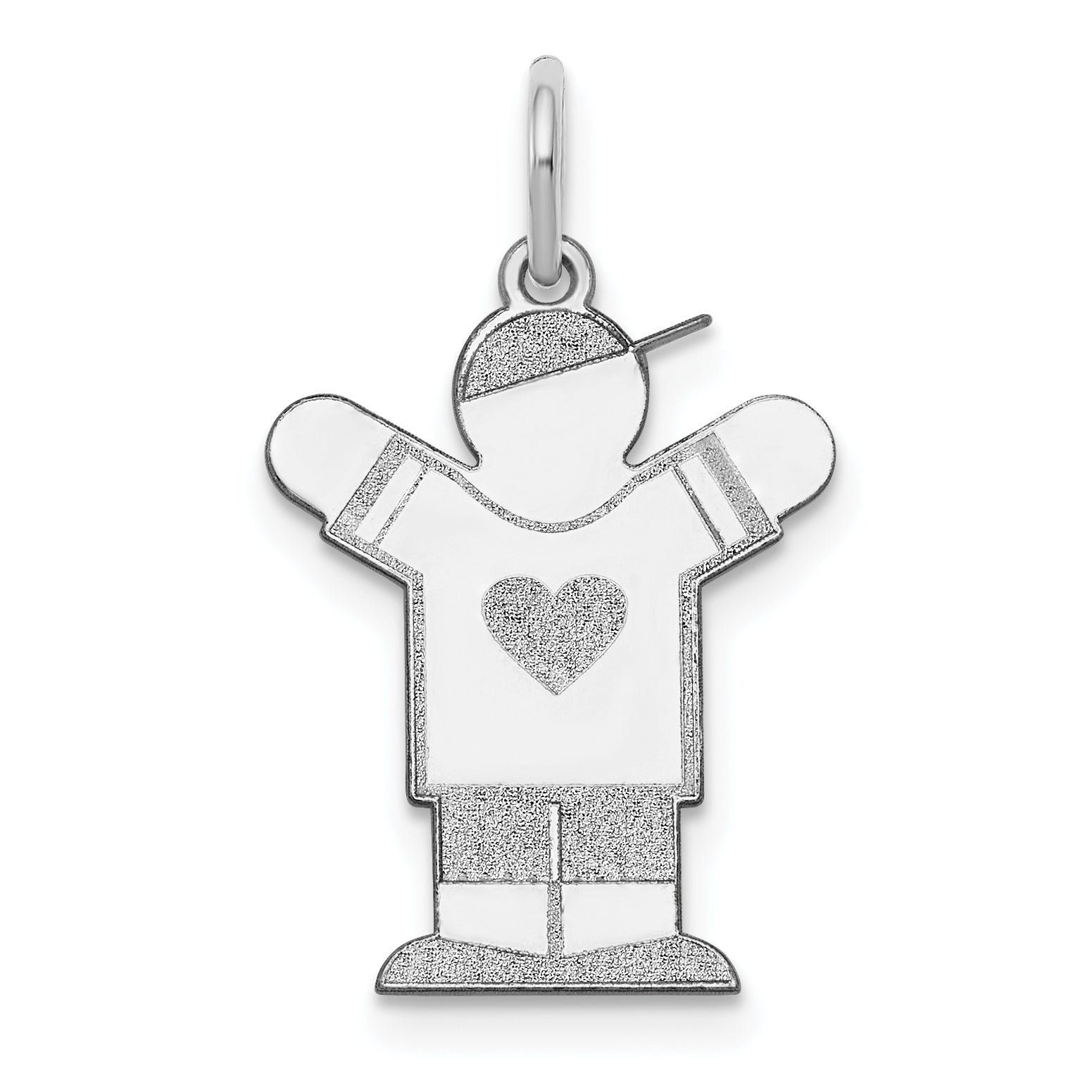 14K White Gold Kid Charm
