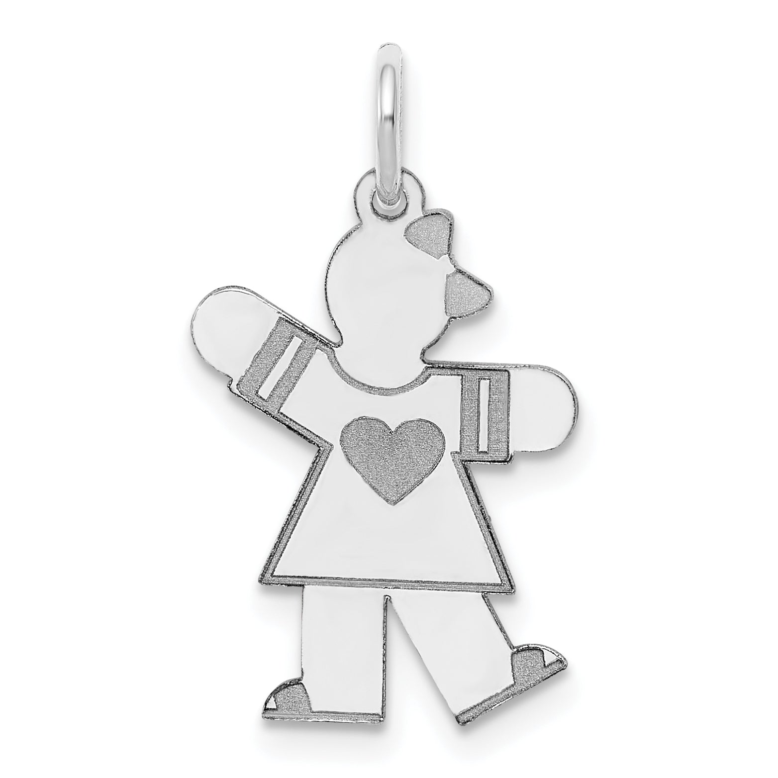 14K White Gold Kid Charm