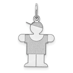 Sterling Silver Rhodium-plated Hugs Kid Charm
