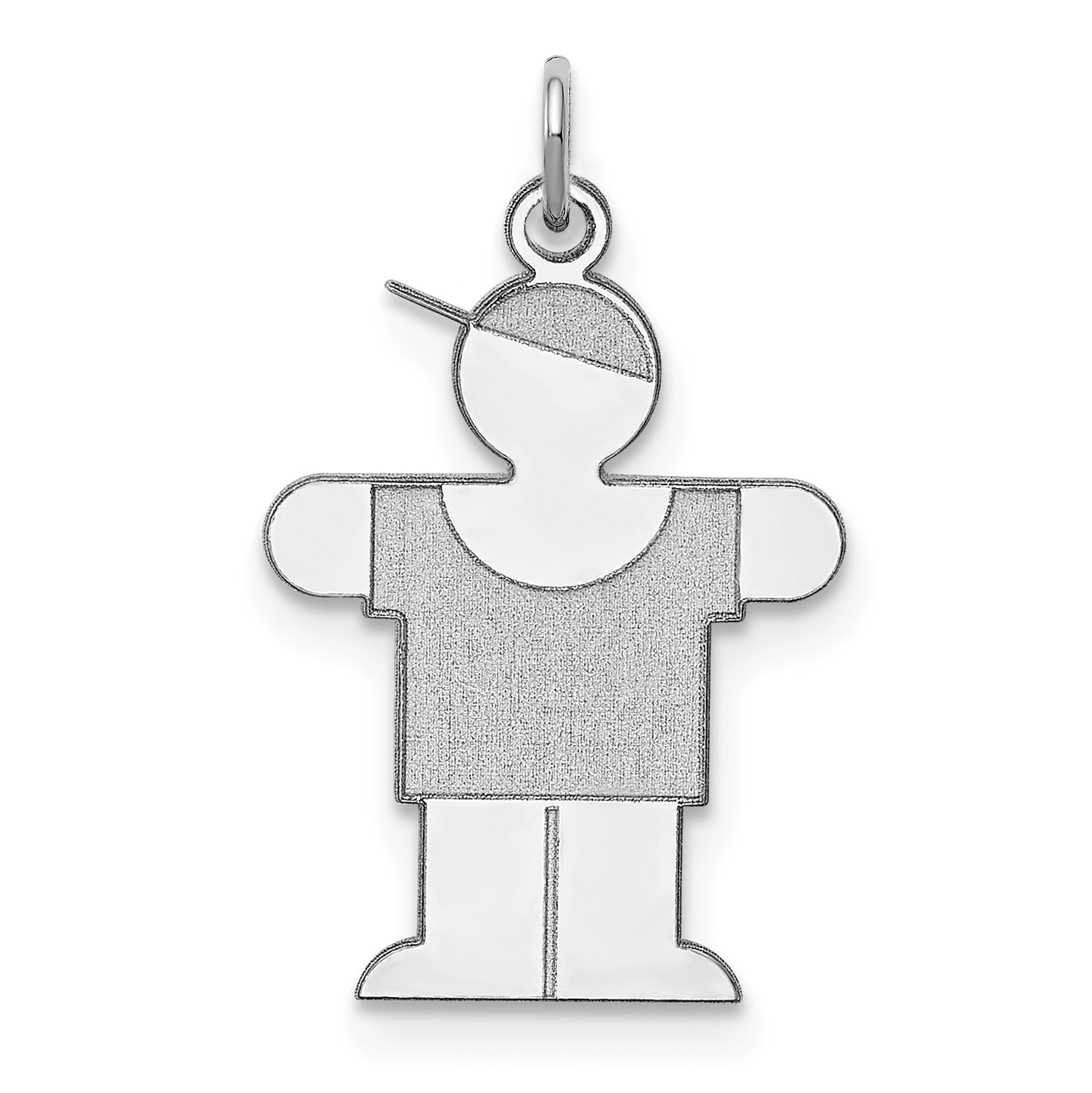 Sterling Silver Rhodium-plated Hugs Kid Charm