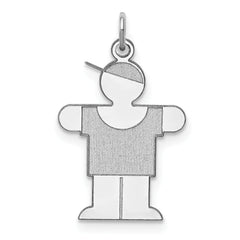 Sterling Silver Rhodium-plated Hugs Kid Charm
