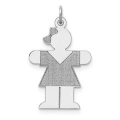 Sterling Silver Rhodium-plated Hugs Kid Charm