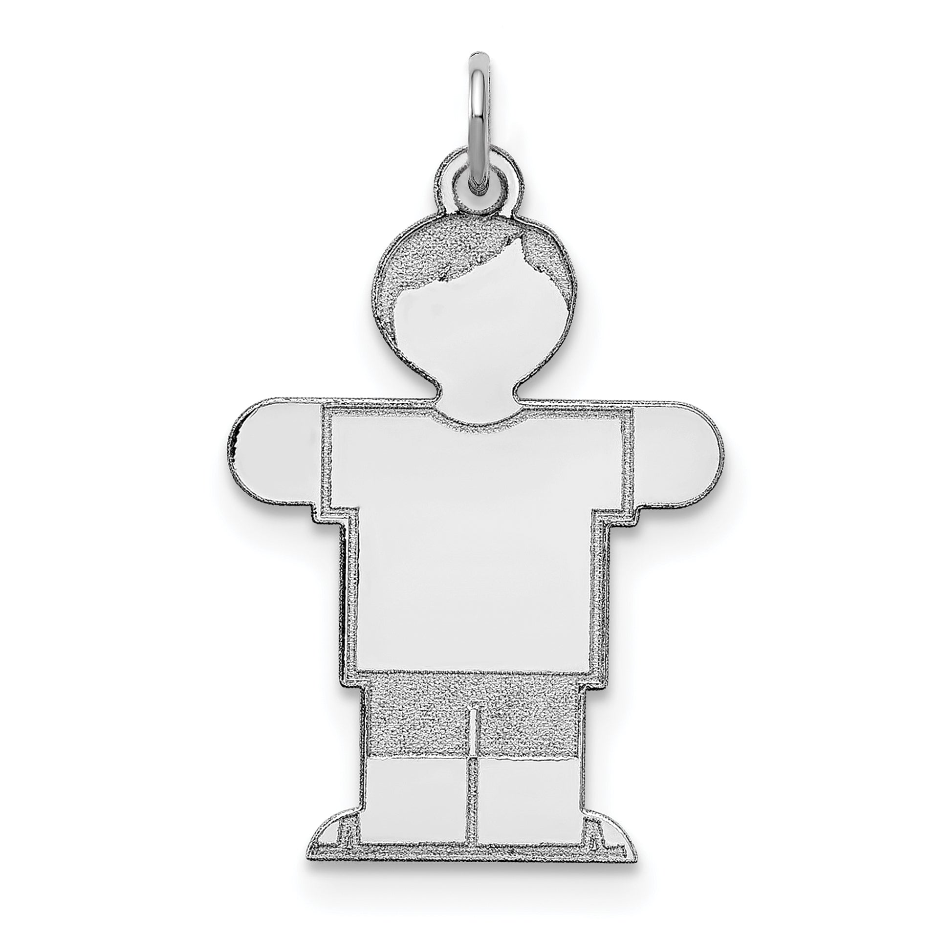 Sterling Silver Rhodium-plated Kid Charm