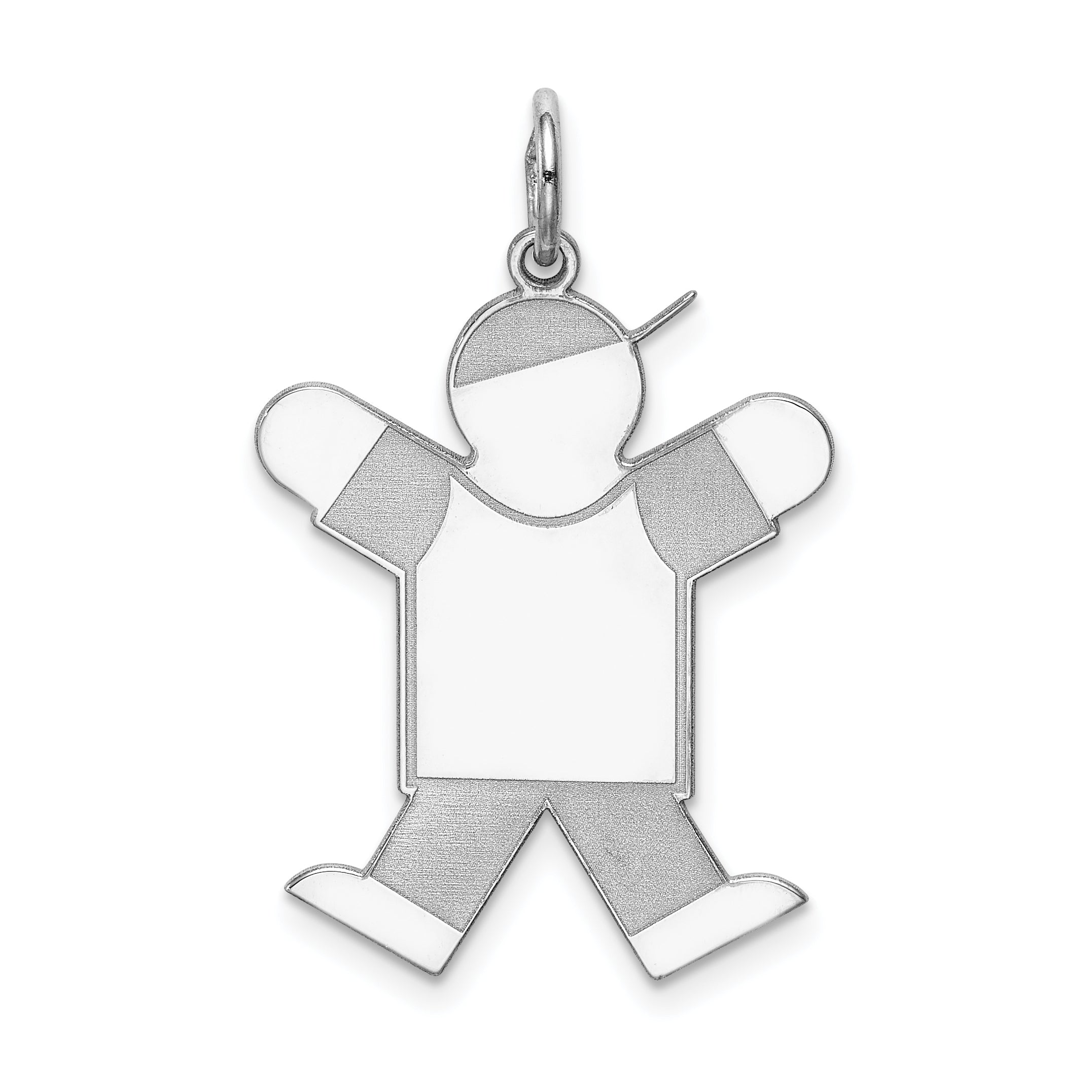 Sterling Silver Rhodium-plated Kid Charm