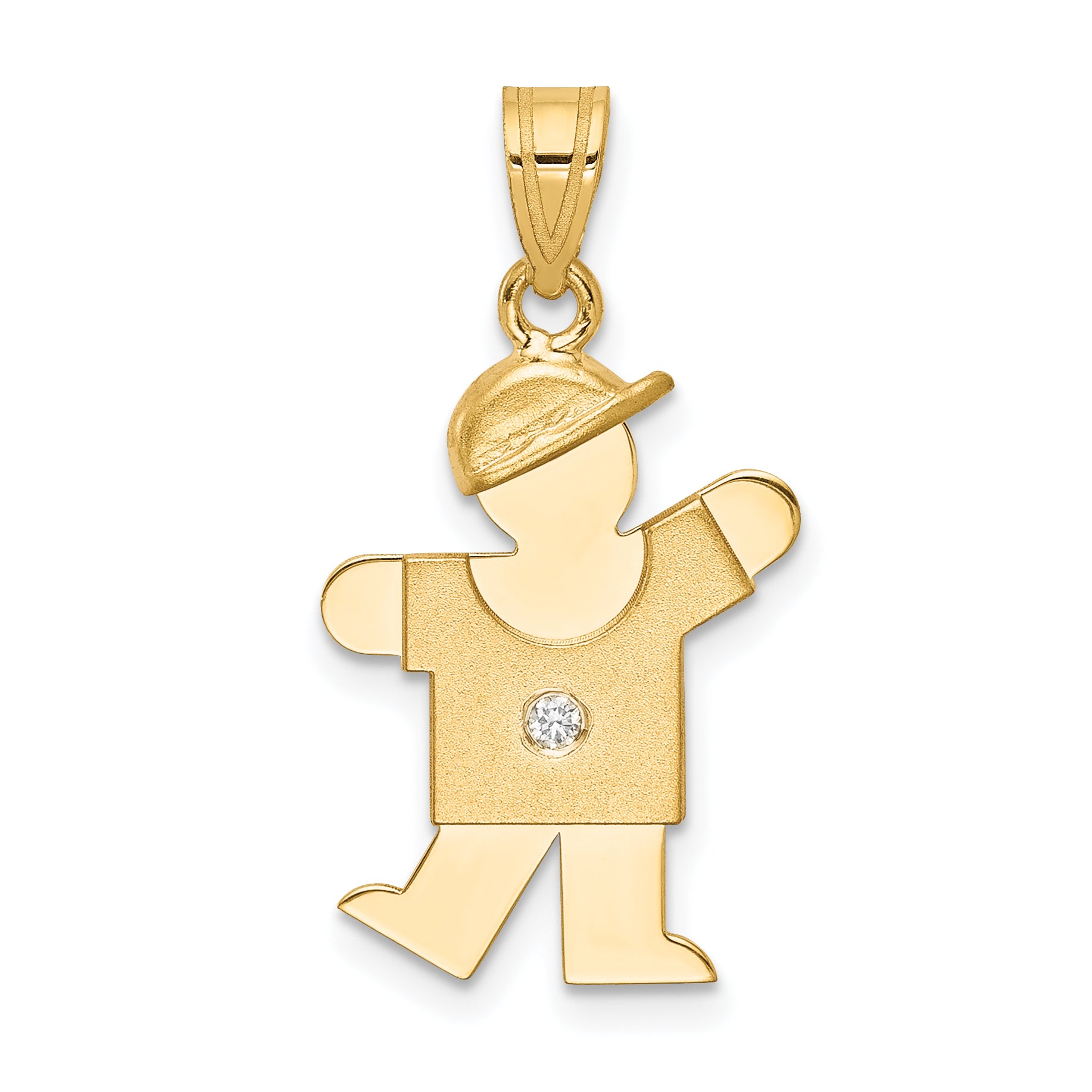 14K AA Diamond Kid Pendant