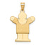 14K Solid Satin Engravable Boy Charm