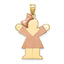 Bow on Left Love Charm in 14K Two-Tone Gold, 30mm Engravable - Sophia Jewelers