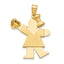 Girl Cubic Zirconia November Birthstone Charm in 14K Yellow Gold, 30mm - Sophia Jewelers