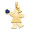 Girl Cubic Zirconia September Birthstone Charm in 14K Yellow Gold, 30mm - Sophia Jewelers