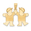 14K Solid Double Boys Engravable Charm