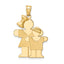 Big Girl and Little Boy Charm in 14K Yellow Gold, 30mm Engravable - Sophia Jewelers