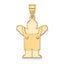 14K Solid Satin Engravable Boy with Overalls Charm