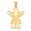 Medium Girl Ruffles Love Charm in 14K Yellow Gold, 30mm Engravable - Sophia Jewelers