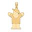 Boy Hat on Right Charm in 14K Yellow Gold, 20x30mm Engravable - Sophia Jewelers