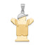 14k Two-Tone Large Boy with Hat on Left Engravable Charm